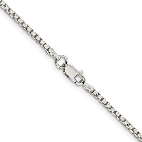 2mm Sterling Silver D/C Solid Round Box Chain Necklace, 24 Inch - Picture 5 of 8
